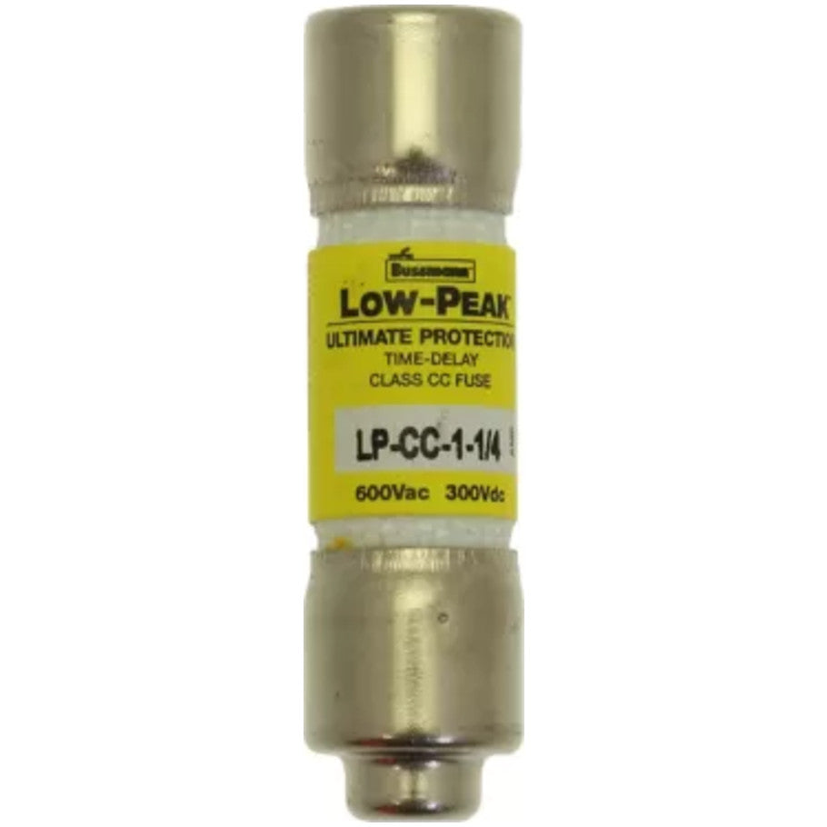 Low-Peak LP-CC Series Class CC Time Delay Fuse, Rejection, Current-Limiting, 1-1/4A, 600Vac/300Vdc, 13/32 x 1-1/2 in.