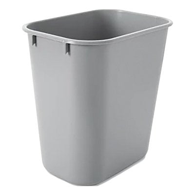 Deskside Wastebaskets, 3 gal, Plastic, Gray