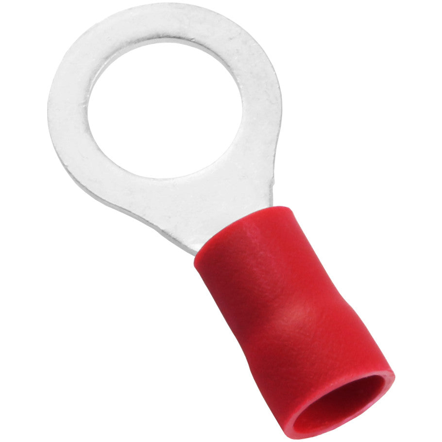 StrongHold Ring Terminal, Vinyl Insulated, 8 AWG, 3/8 Stud Size