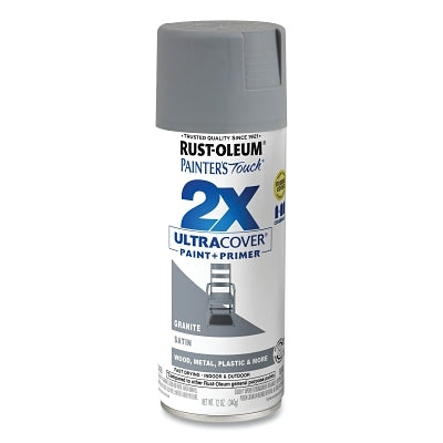 Painter's Touch 2X Ultra Cover Satin Spray Paint, 12 oz, Granite