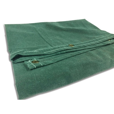 Protective Tarp, 6 ft W x 10 ft L, Mildew/Water Resistant, Canvas, Green