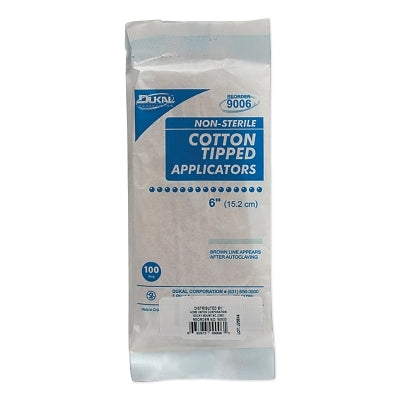 Cotton Tipped Applicator, 6 in, Wood Shaft, 100/Bag