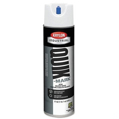 Quik-Mark Solvent-Based Inverted Marking Paint, 17 oz wt, Aerosol Can, APWA Utility White