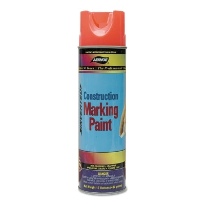 Construction Marking Paint, 17 oz , Fluorescent Green, Gloss