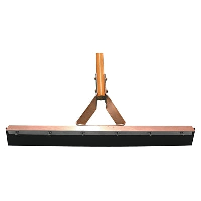 Non-Sparking Floor and Driveway Squeegee, Straight with Tapered Handle Socket, 36 in, Black Rubber, Frame Only