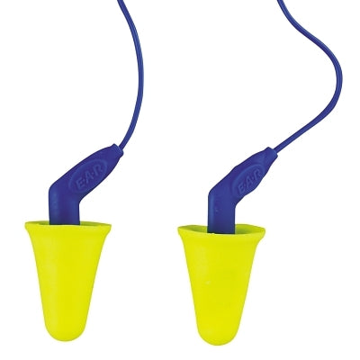 3M 318-4001 E-A-R Push-Ins SofTouch Earplug, Polyurethane, Blue/Yellow, Corded