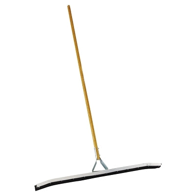 Non-Sparking Floor and Driveway Squeegee, Curved, 36 in, Black Rubber, Includes Steel Bracketed Handle