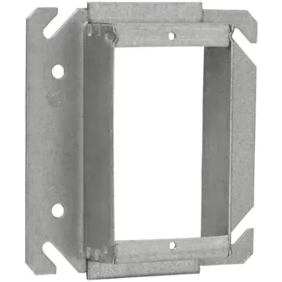 4 in. Square Box Cover, Tile/Brick Wall Use, Steel, 1-Device, 1 in. Raised