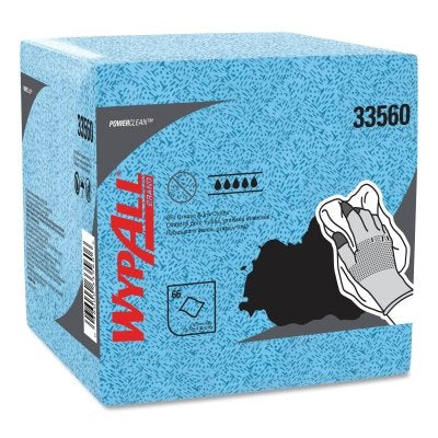 KIMTECH* KIMTEX* Wipers, 1/4 Fold, 12 1/2 x 13, Blue, 66/Box