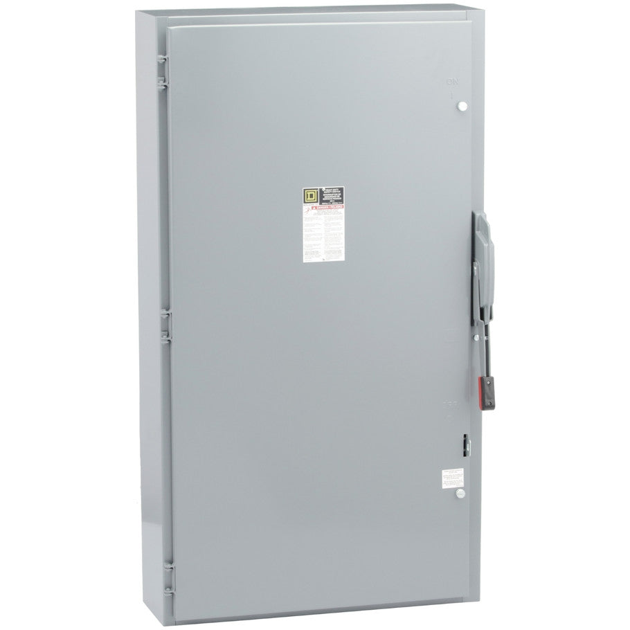 Safety switch, heavy duty, fusible, 400A, 3 wire, 3 pole, 125hp, 240VAC/250VDC, NEMA 1