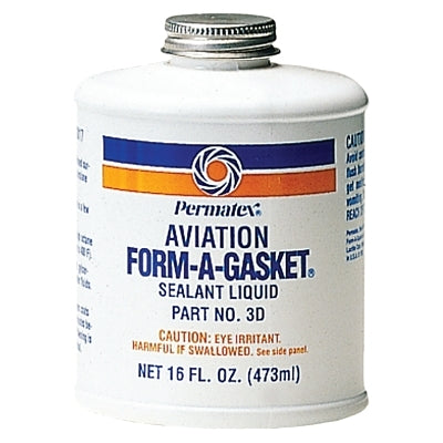 Form-A-Gasket Sealant, No 3 Aviation, 16 oz, Bottle, Reddish-Brown