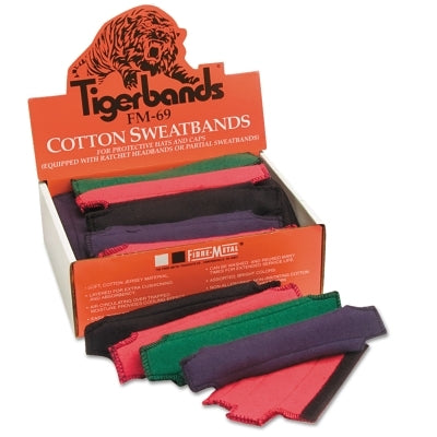 SuperEight Cotton Jersey Sweatband, Black, For Hard Hats/Full Brim Hats