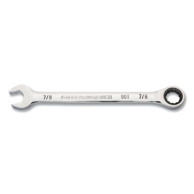 90-Tooth 12 Point Ratcheting Combination Wrench, SAE, 7/8 in