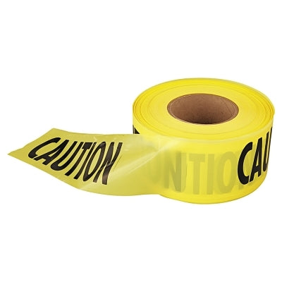 Safety Barricade Tape, 3 in x 1,000 ft, Caution, 2 mil, Yellow