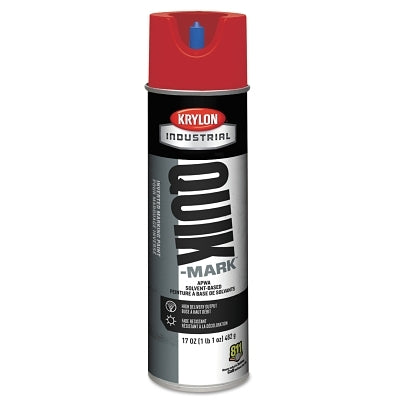 Quik-Mark Solvent-Based Inverted Marking Paint, 17 oz wt, Aerosol Can, APWA Red