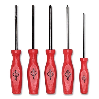 5-Pc Pro Slotted and Phillips Screwdriver Set, Includes 2 Slotted/3 Phillips