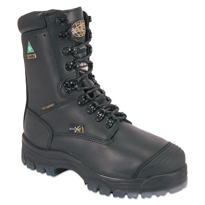 45 Series Leather 9 in Lace-Up Composite Toe Boots, Size 8, Black