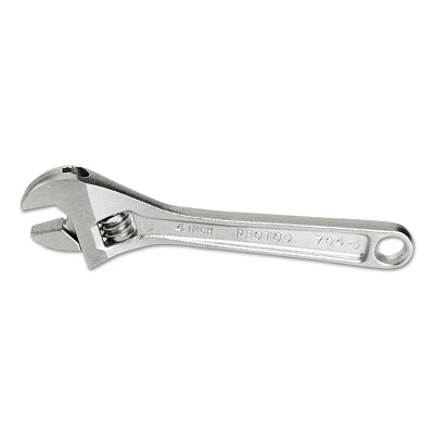 Adjustable Wrench, 4-11/32 in L, 3/4 in jaw, Satin Chrome
