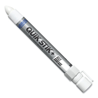 Quik Stik+ Oily Surface Solid Paint Marker, 1/2 in dia, 6 in L, White