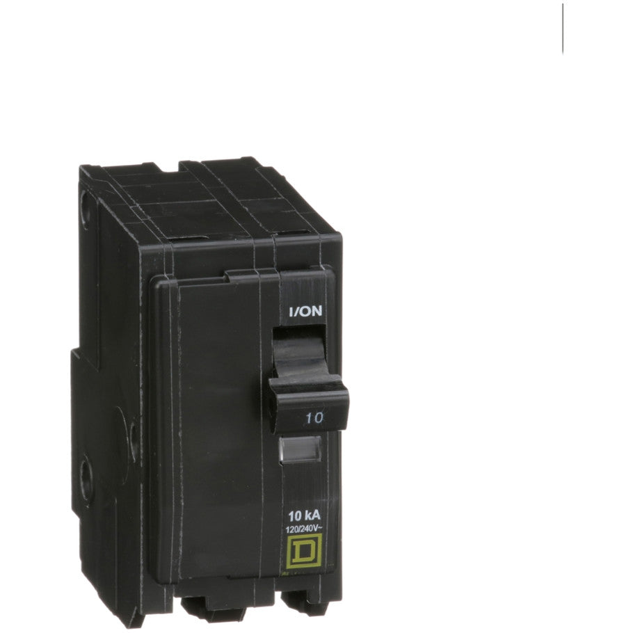 QO Miniature Circuit Breaker, Plug-In, 10kA, Common Trip, 120/240 Vac, 2-Pole, 10A