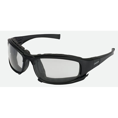 Calico Safety Glasses, Clear Lens, Polycarb Anti-Scratch Anti-Fog, Black Frame