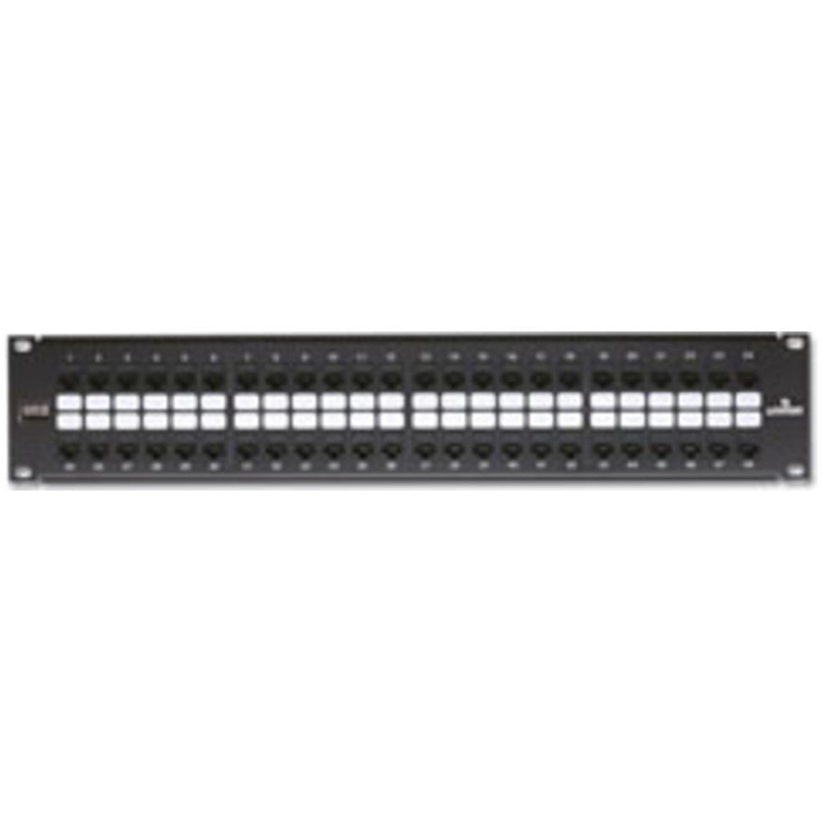Cat 6 QuickPort Patch Panel, 48-Port, 2RU. Includes Cable Management Bar