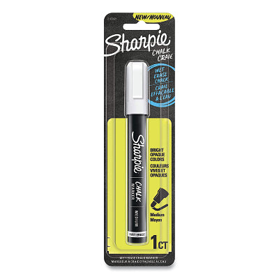 Wet-Erase Chalk Marker, White, Medium Bullet Tip