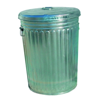 Pre-Galvanized Trash Can With Lid, 30 gal, Galvanized Steel, Gray