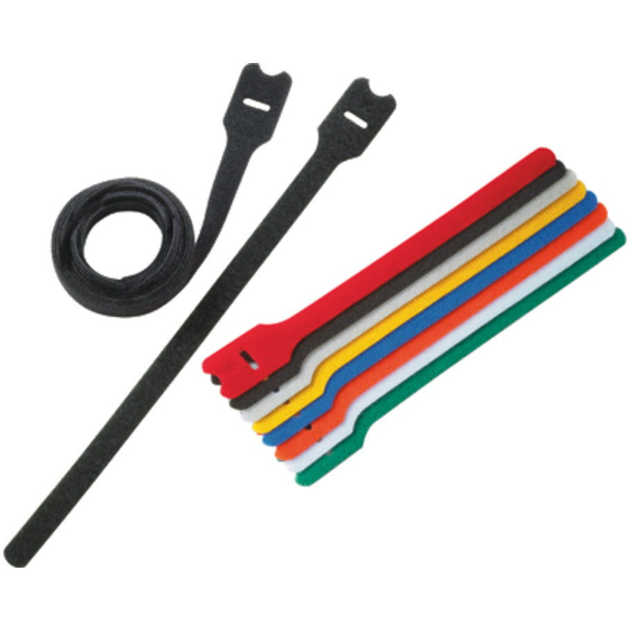 Tak-Ty Hook and Loop Cable Ties, Yellow, 8.00 L x 0.50 in. W,