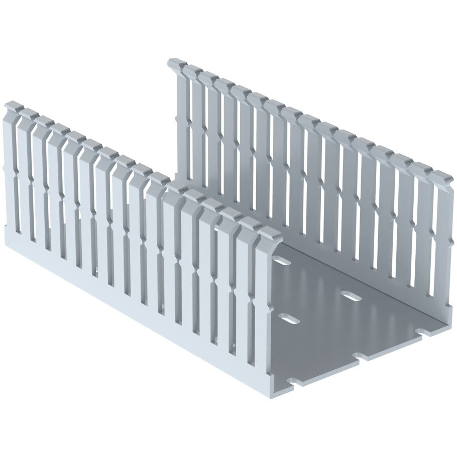 Type F Narrow Slot Wiring Duct,  4 in. w x 4 in. h, Light Gray