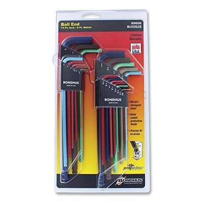ColorGuard Ball End L-Wrench Set, 22 Pc