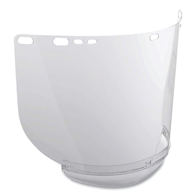 F20 Polycarbonate Faceshield, 8140, Uncoated, Clear, F Shape, Unbound, 15.5 in L x 8 in H