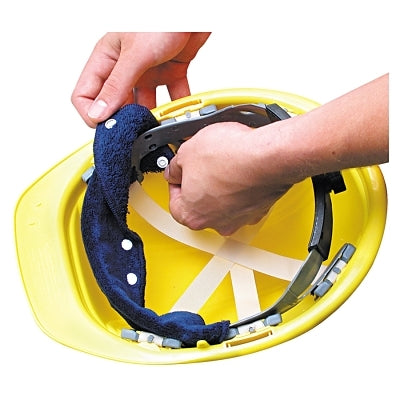 Terry Toppers Snap On Hard Hat Sweatband, Terry Cloth, Navy, 100 PK