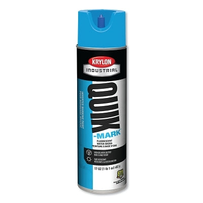 Quik-Mark Water-Based Fluorescent Inverted Marking Paint, 17 oz, Caution Blue