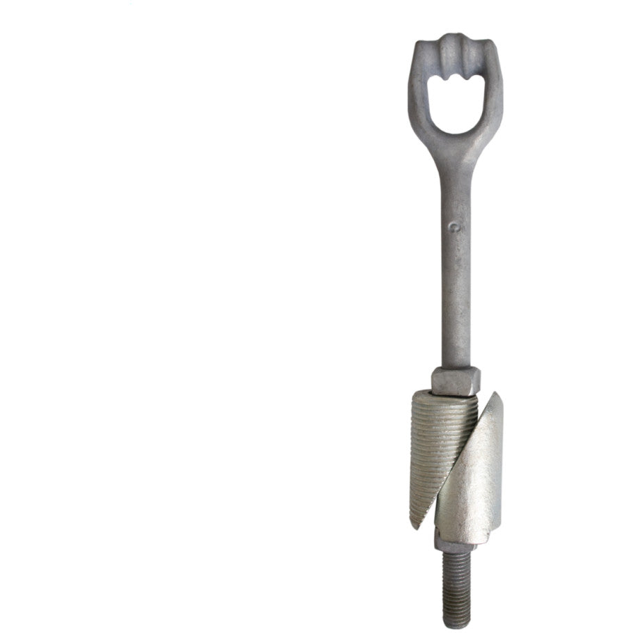 Expanding Rock Anchor, Dia. 1.75 in., Length 60 in., Rod Dia. 0.75 in., Anchor Hole Size 2 in., Tripleye Eyenut, Galvanized