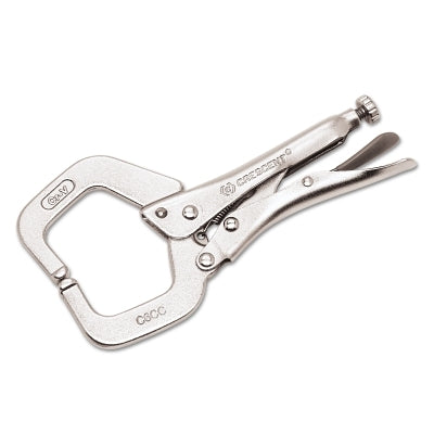 Locking C-Clamp, Locking Grip Handle, 6 in L, Silver