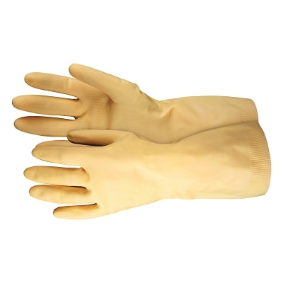 Long Canners Latex Glove, Large, Rubber, Amber