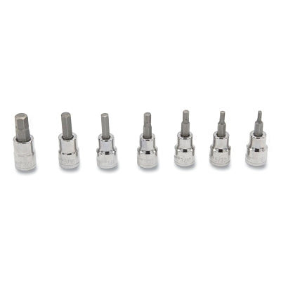 7 Pc. Hex Bit SAE Socket Set, 3/8 in Dr