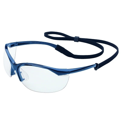 Vapor Eyewear, Clear Lens, Polycarbonate, Hard Coat, Metallic Blue Frame, Nylon