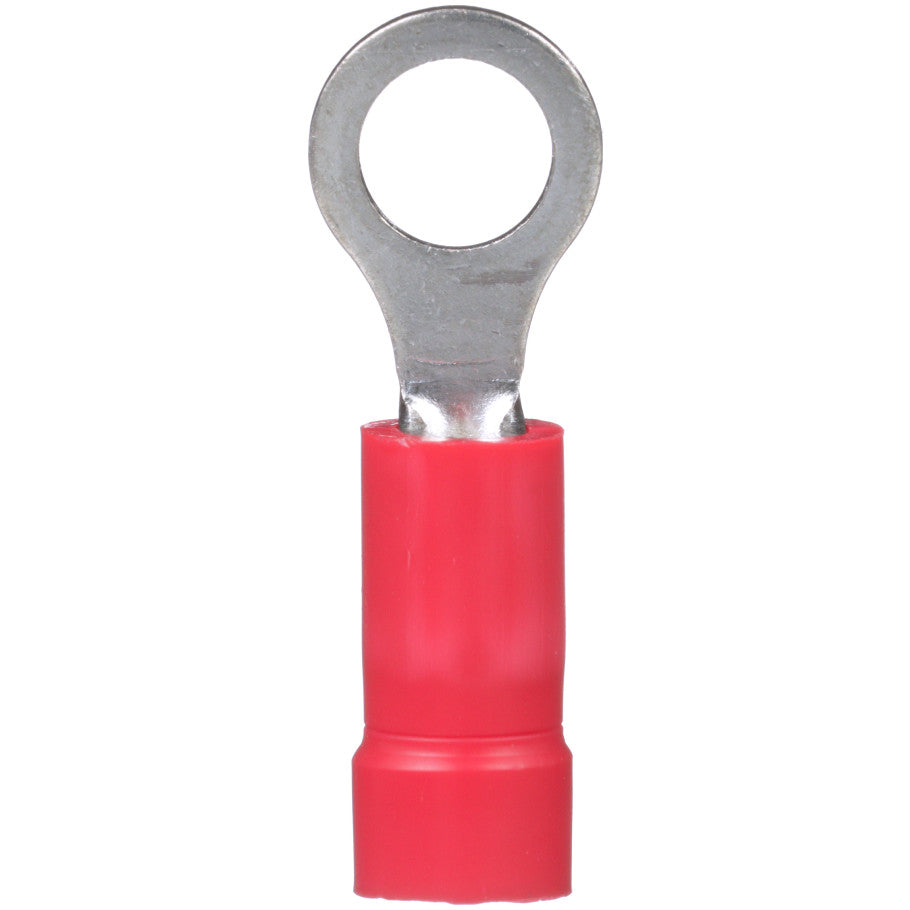 Pan-Term PV18-10R-MY Ring Terminal, Red, Vinyl, 16-22 AWG,  10 Stud, PK1000