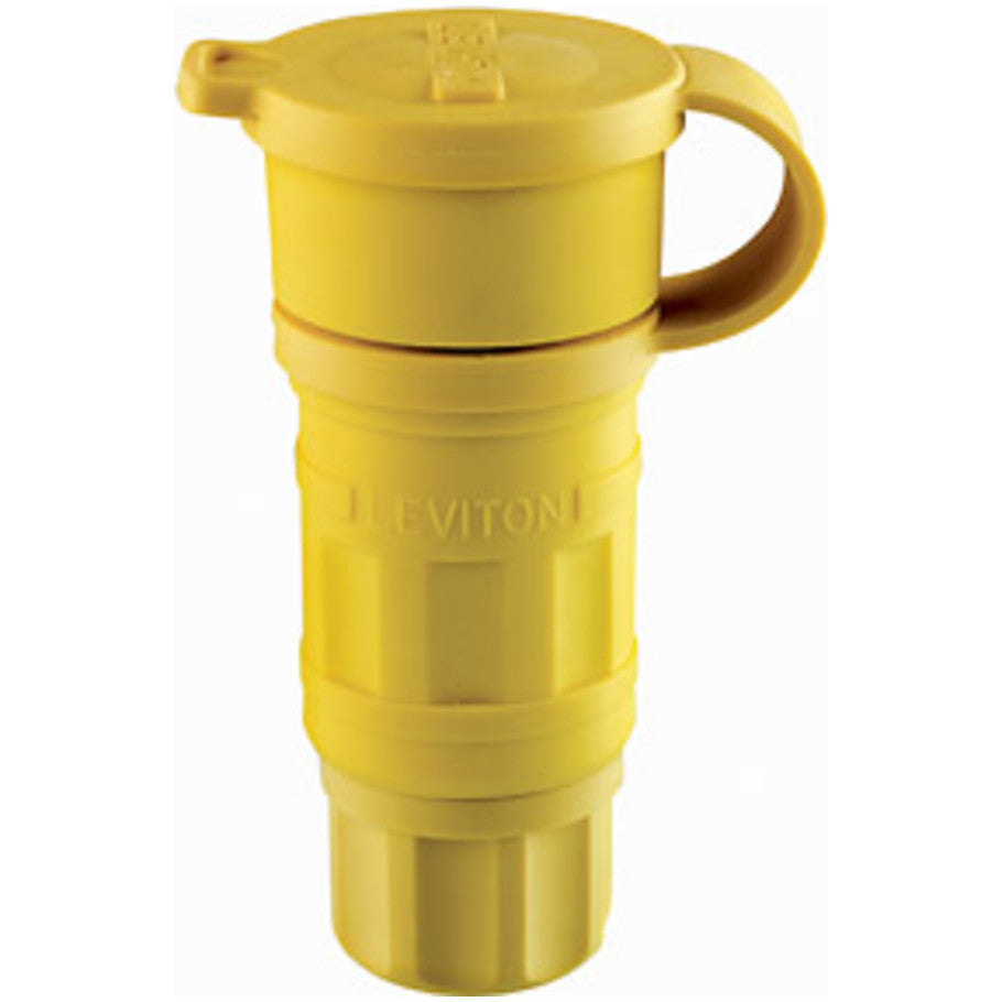 Industrial Grade Wetguard Straight Blade Connector, 20A, 125V, 2P3W, NEMA 5-20R, Yellow