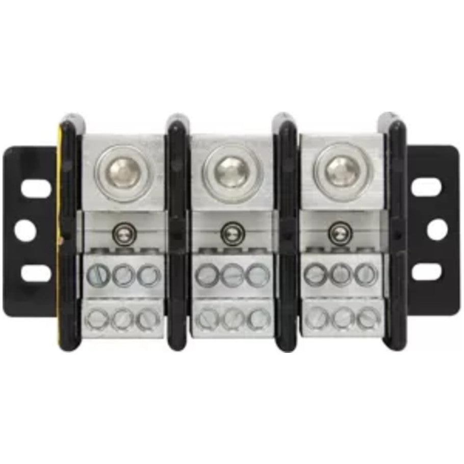 Power 3-Pole 310A Terminal Blocks-Mounting Holes Outside Barriers