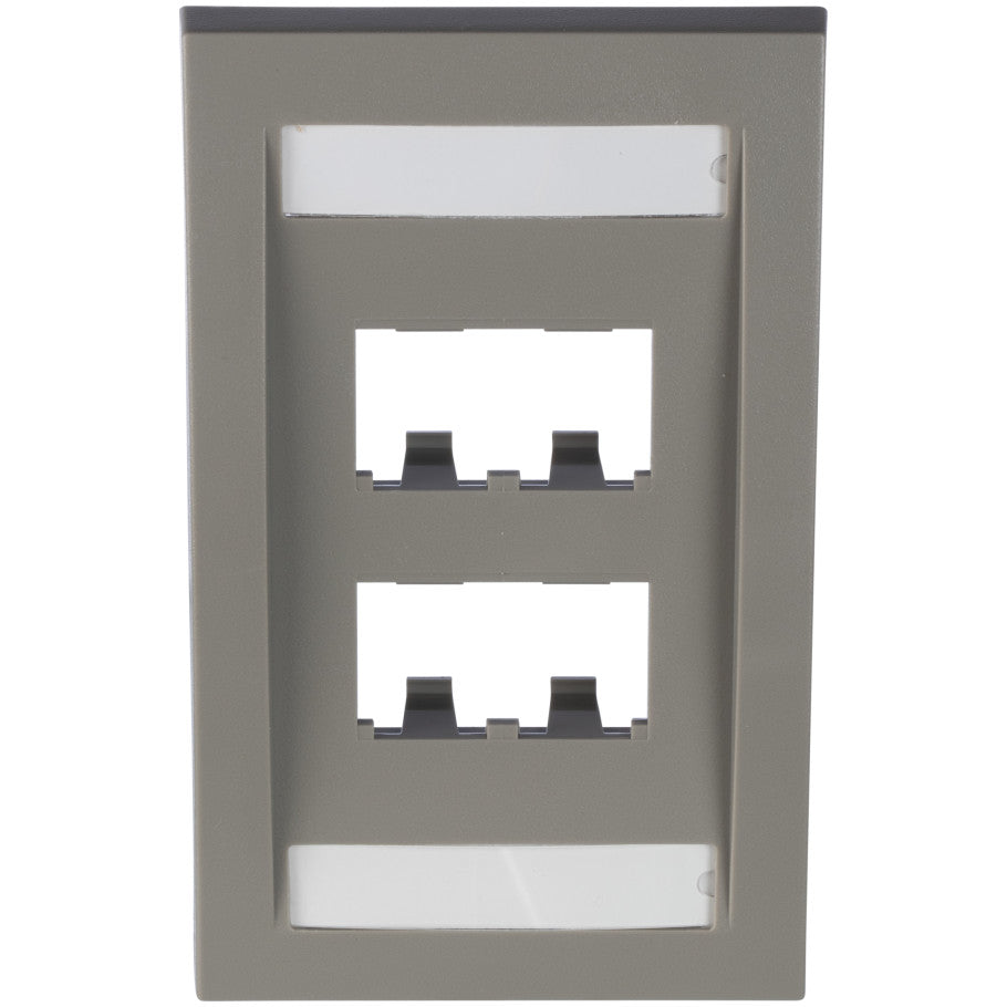 Mini-Com Executive Series Faceplate, 1 Gang, 4-Port, International Grey