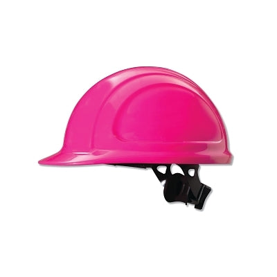 North Zone N10 Ratchet Hard Hat, 4 Point, Front Brim, Hot Pink