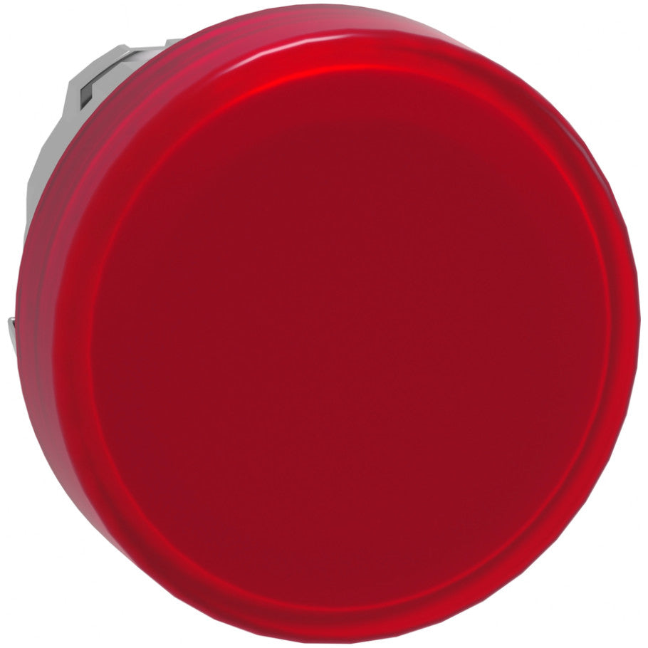 Harmony XB4 Head for Integral LED, Plain Lens, 22mm, Metal Bezel, Red