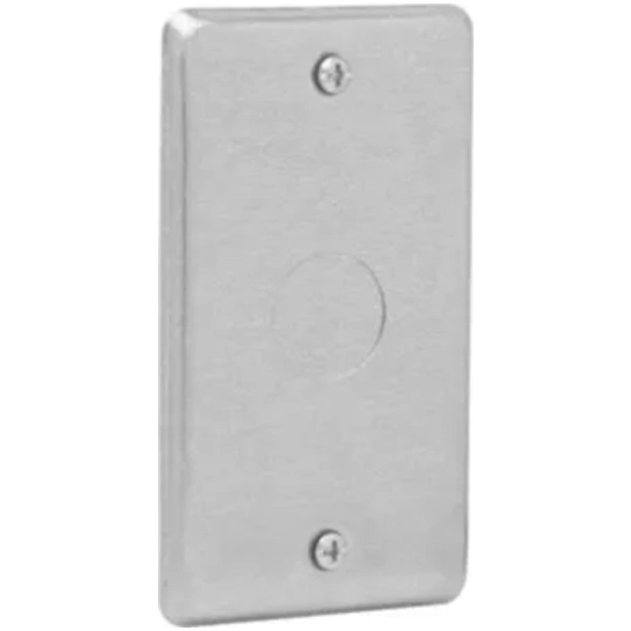 Utility Box Cover, Steel, UL Listed, 1/4 in. Raised, (1) 1/2 in. KO