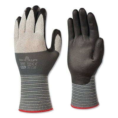 381 Ultra-Lightweight Nitrile Coated Gloves, Size Small, Gray