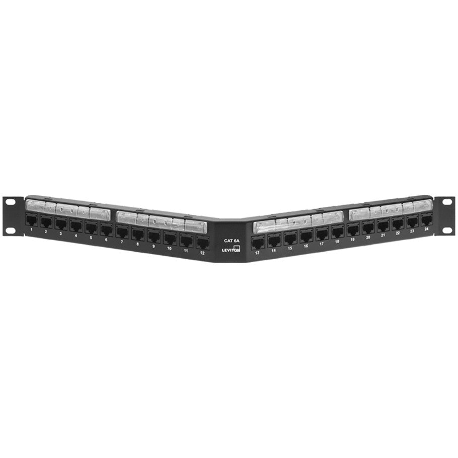 Angled Cat 6A 110-Style Patch Panel, 24-Port
