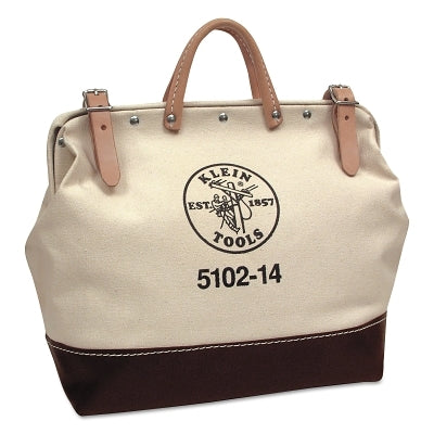 No. 8 Canvas Tool Bag, 1 Interior Pocket, 6 in W x 14 in H x 14 in L, Natural/Brown