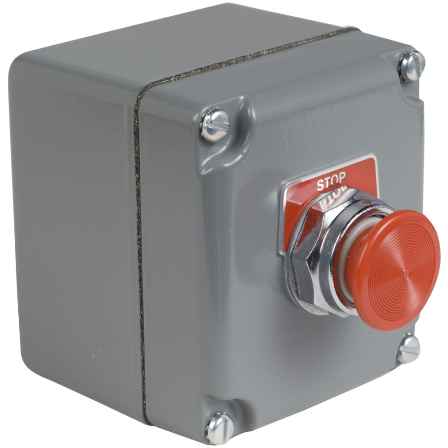 Assembled Control Station, 1-Hole, Momentary Mushroom Pushbutton